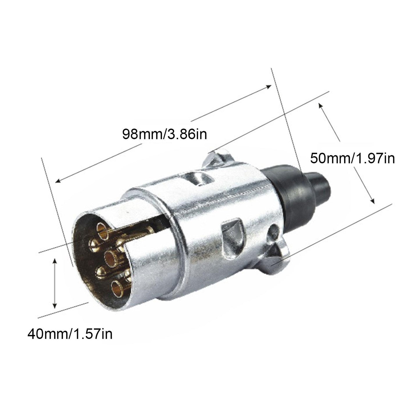 7-Pin Aluminium Trailer Plug - 12V