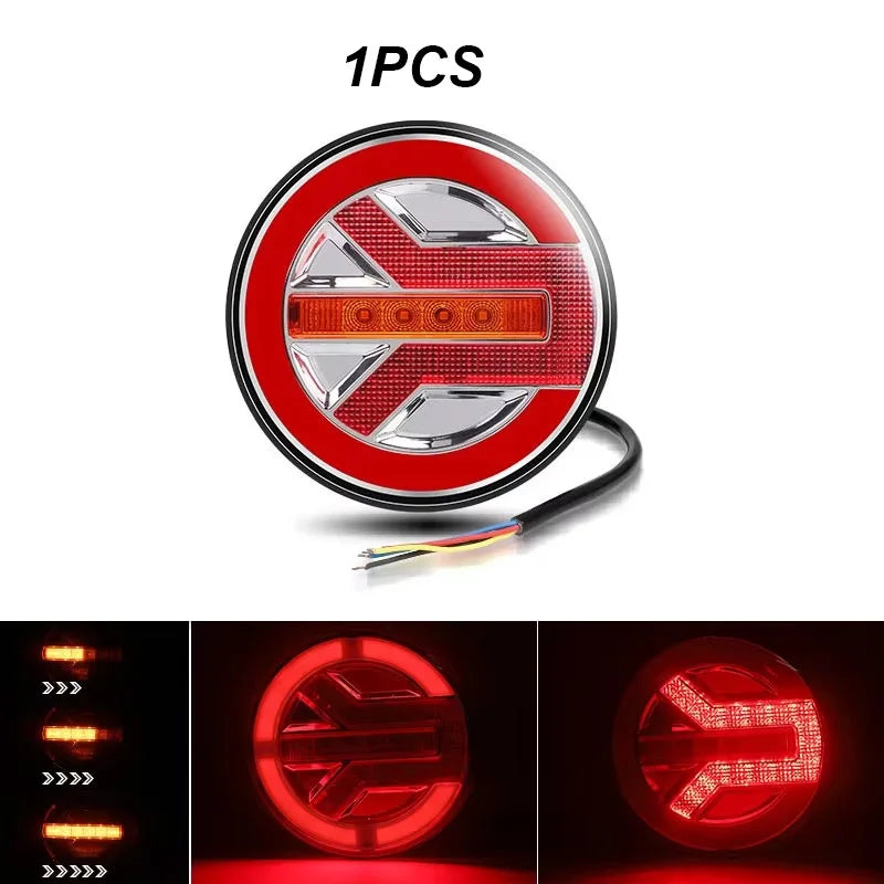 Round LED Tail Light 12V-24V