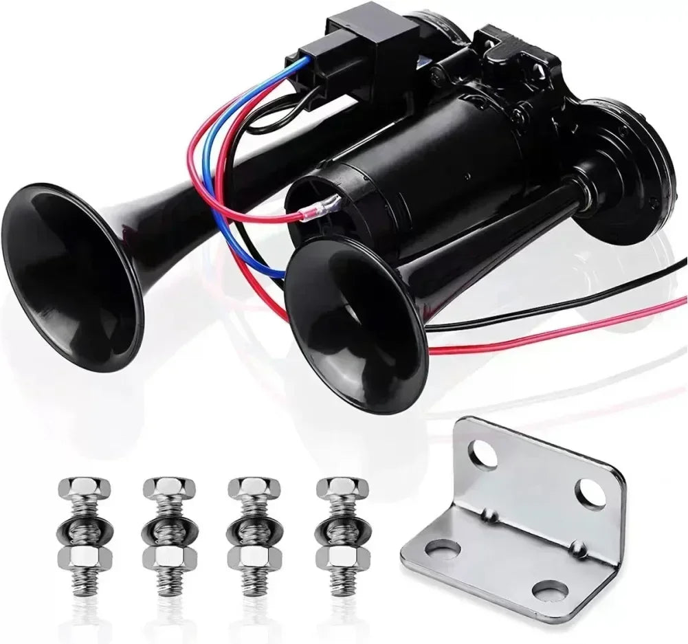 Dual Trumpet Air Horn Kit 12V-24V