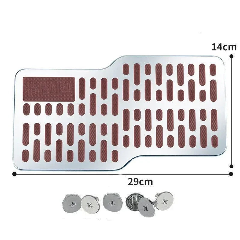 Driver Floor Mat Heel Pad, Stainless Steel