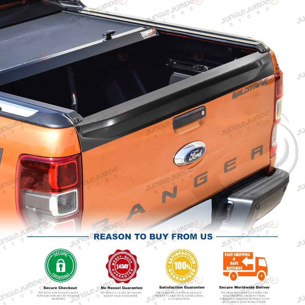Ford Ranger 2012-2022 Tailgate Cover Trim, ABS, Matte Black