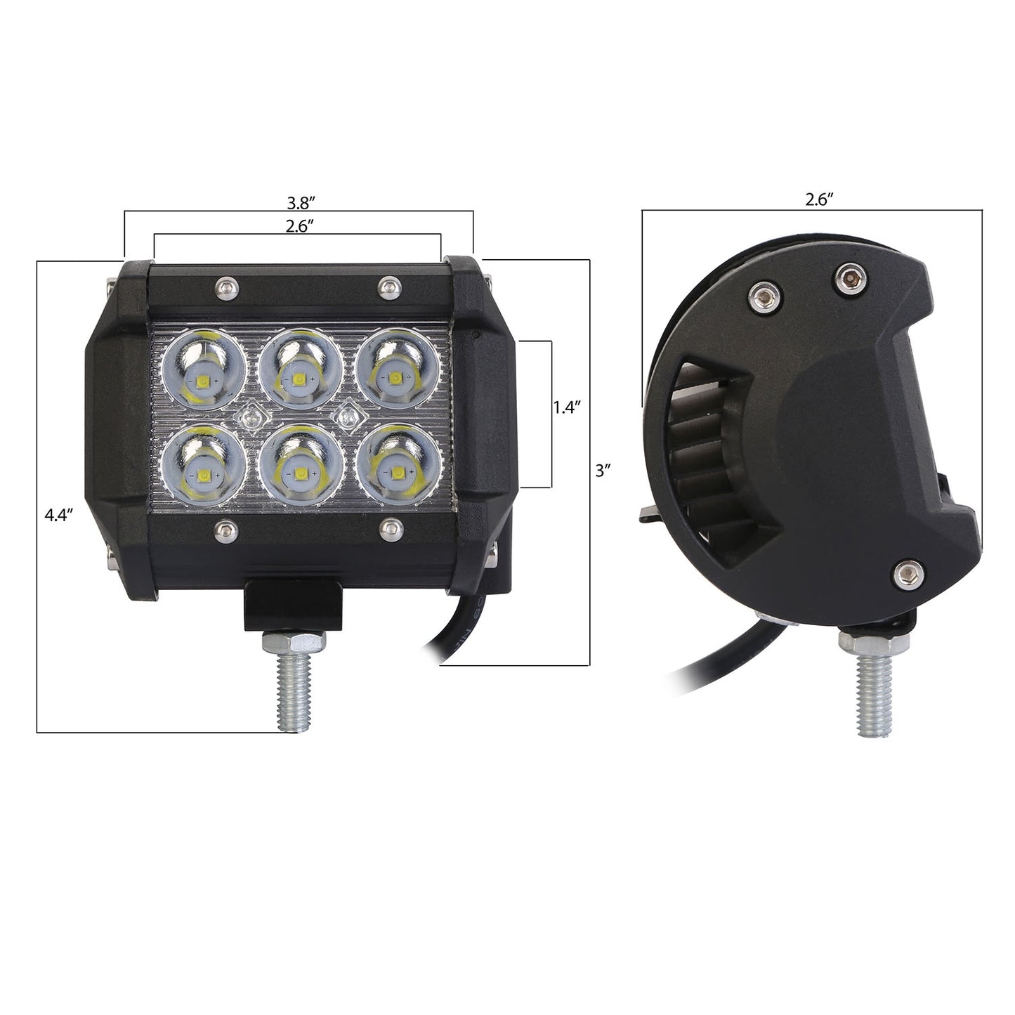 LED Driving Light Pods - 4" 18W, Pack of 4