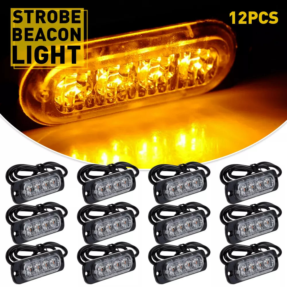 Amber LED Strobe Grille Light - 12 x 4 LED