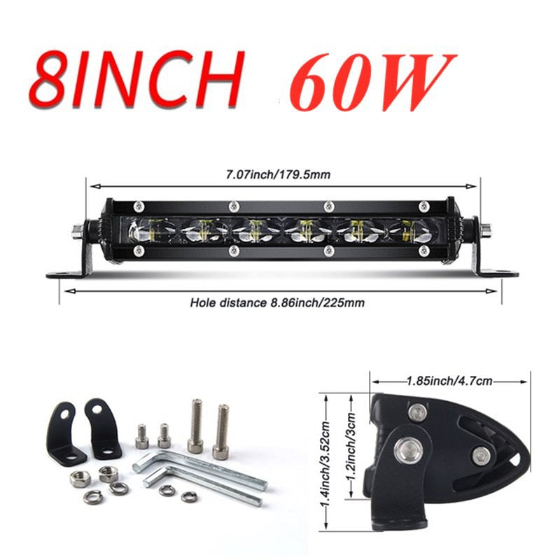 20" 6D LED Light Bar - Combo Spot/Flood, 12V/24V