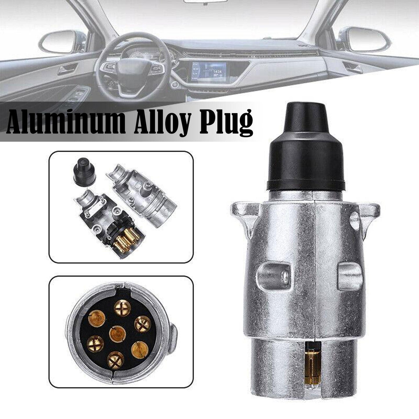 7-Pin Aluminium Trailer Plug - 12V