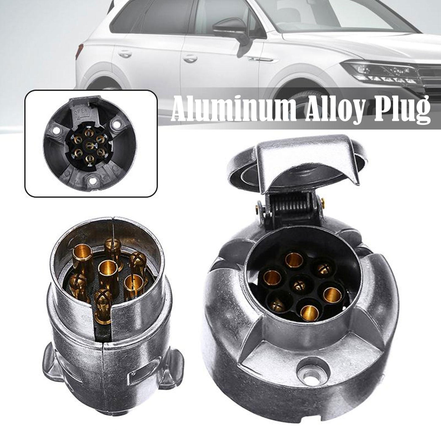7 Pin Trailer Plug, Aluminium, 12V
