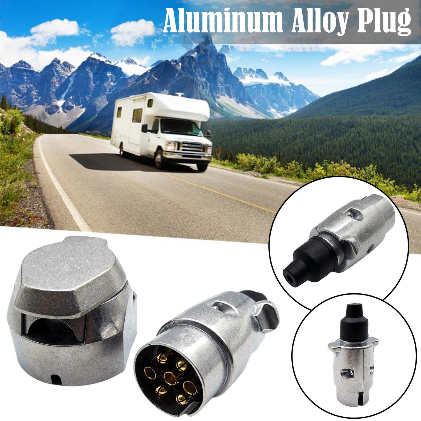 7 Pin Trailer Plug, Aluminium, 12V