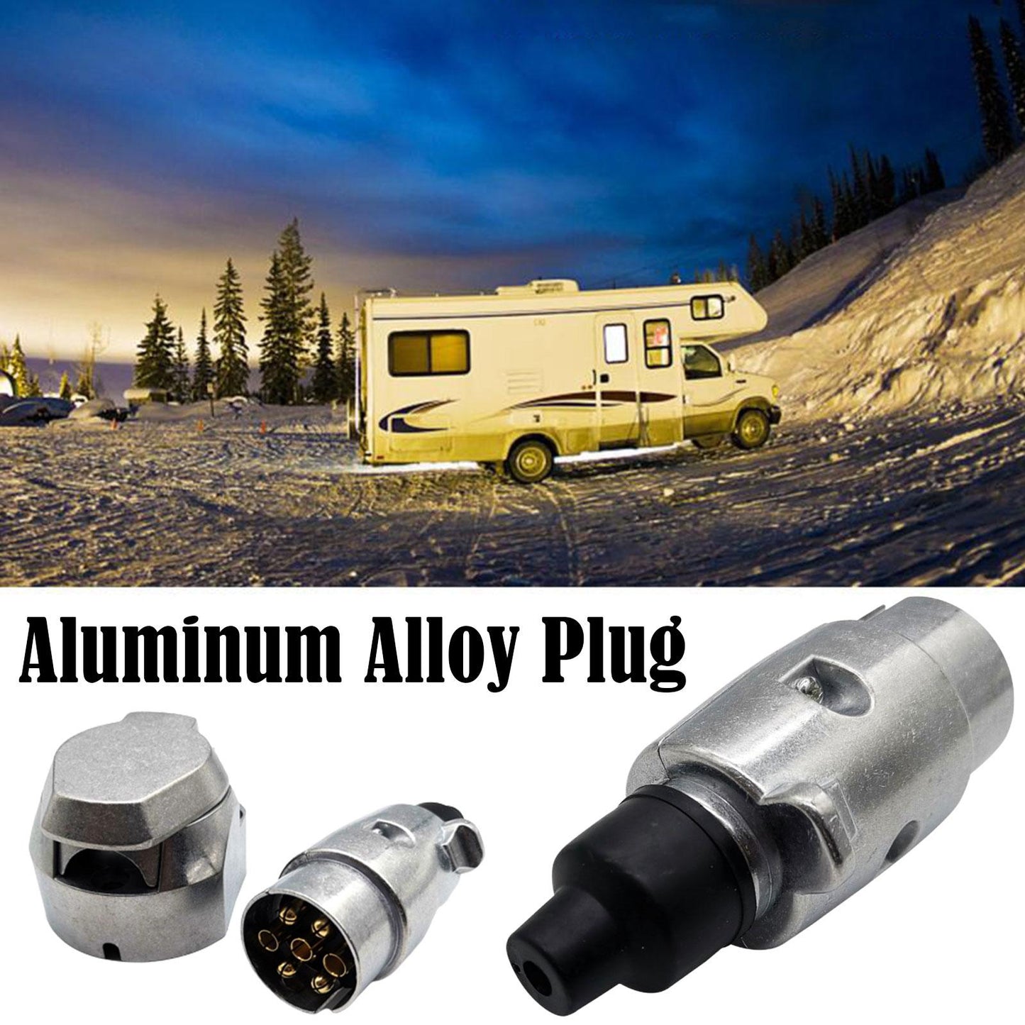 7-Pin Aluminium Trailer Plug - 12V