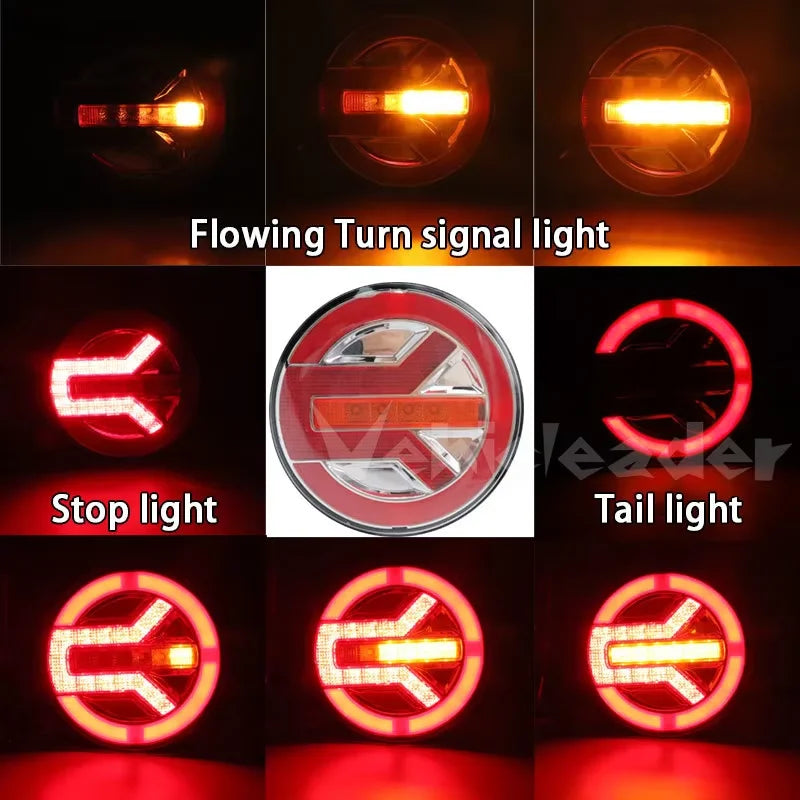 Round LED Tail Light 12V-24V