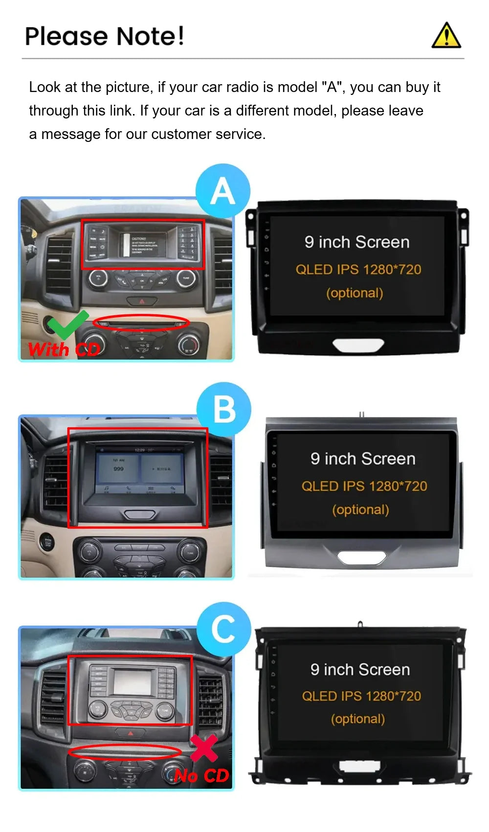 Ford Ranger 2015-2022 Android 15 Head Unit, QLED, CarPlay