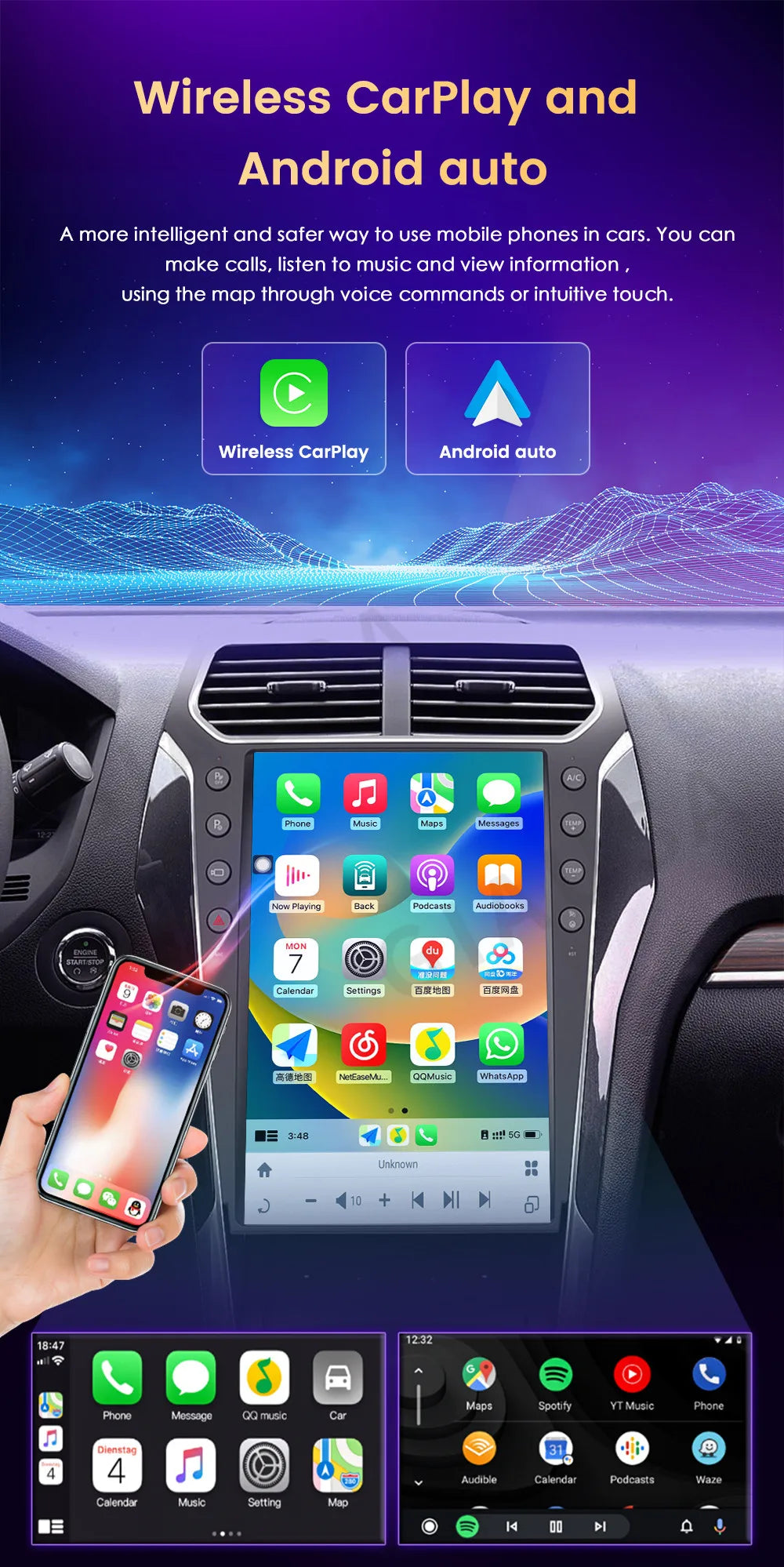 Ford Ranger 2015-2020 Android 13 Car Stereo, GPS, CarPlay