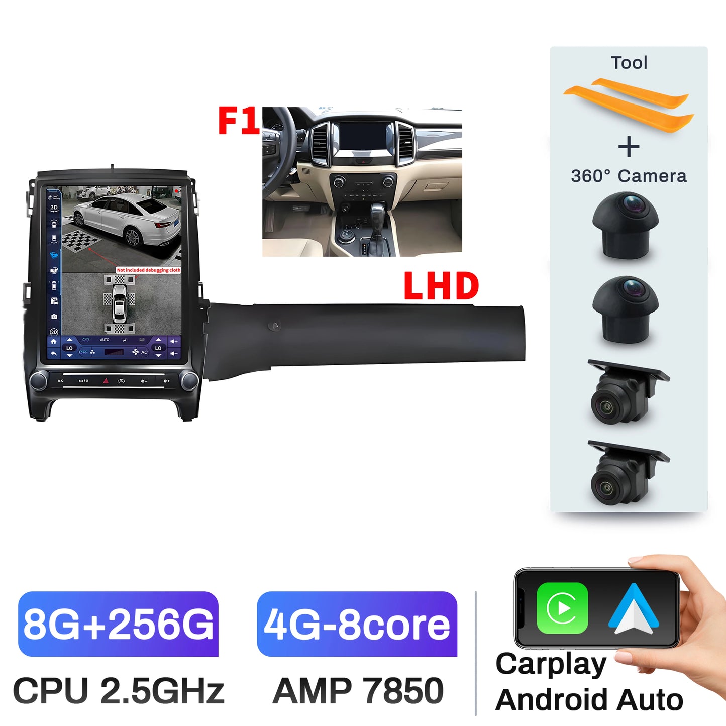 12.1" Android 14 Head Unit for Ranger/Everest 2016-2021