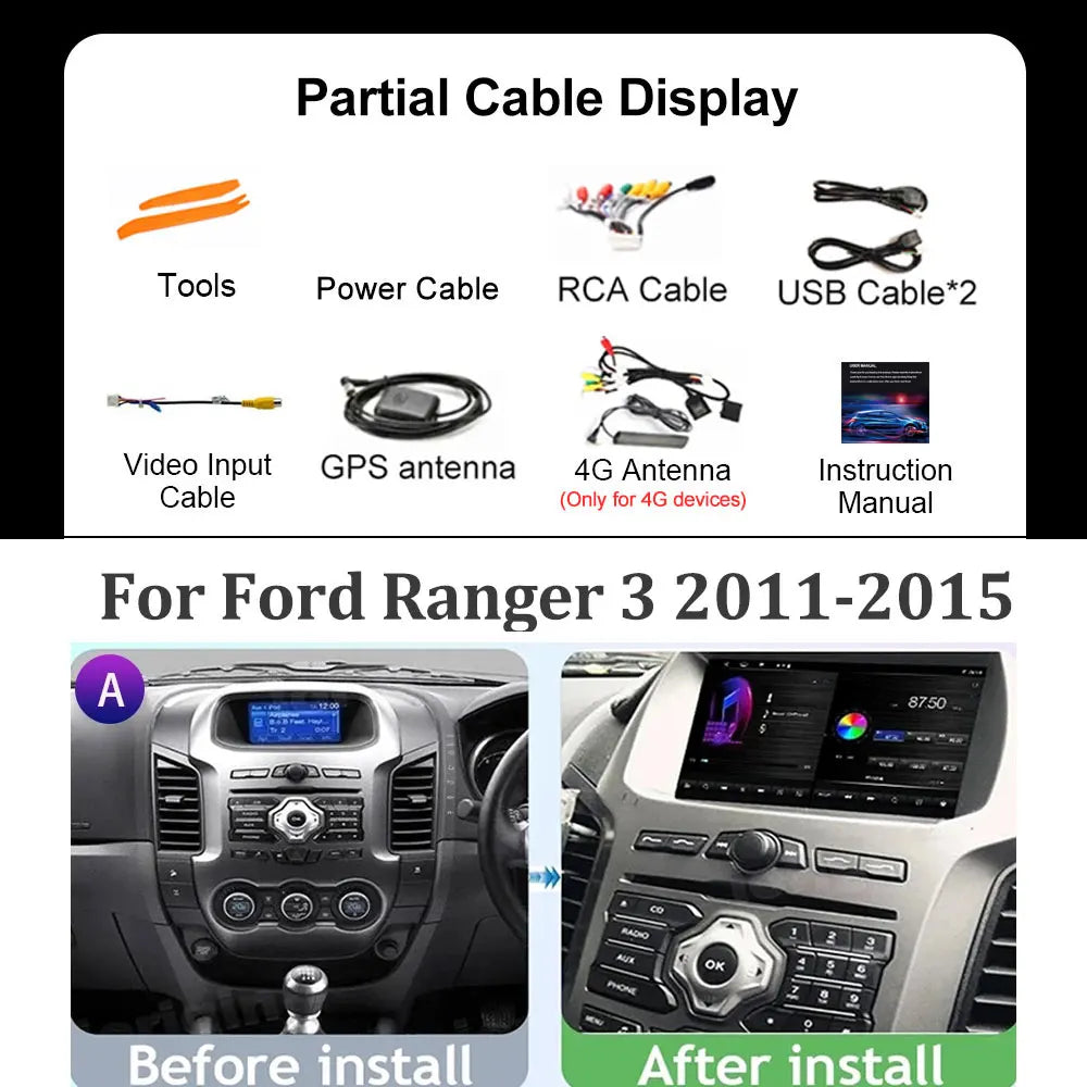 Android 16 Head Unit for Ranger 2011-2015
