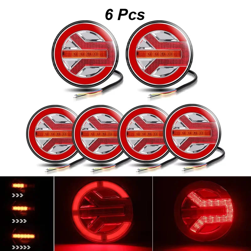 Round LED Tail Light 12V-24V