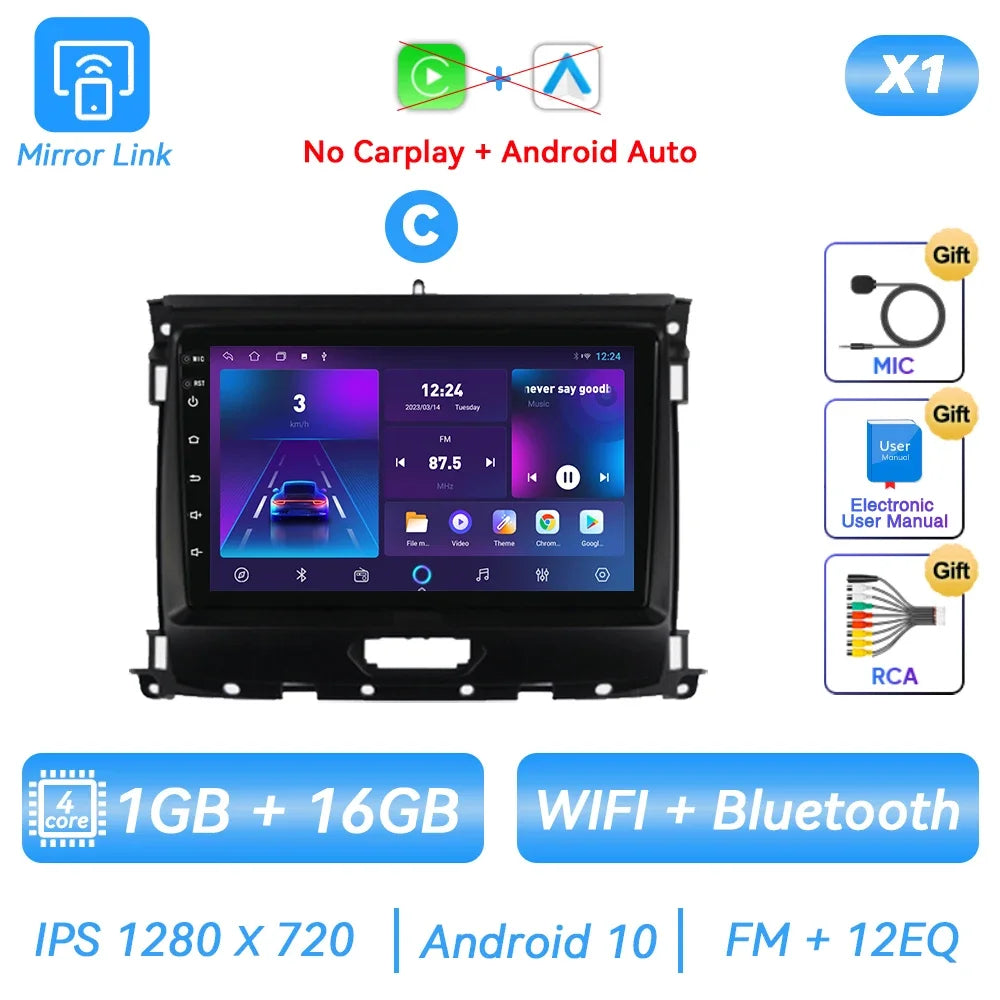 Ford Ranger/Everest 2015-2020 Android Car Stereo, 9" GPS, CarPlay