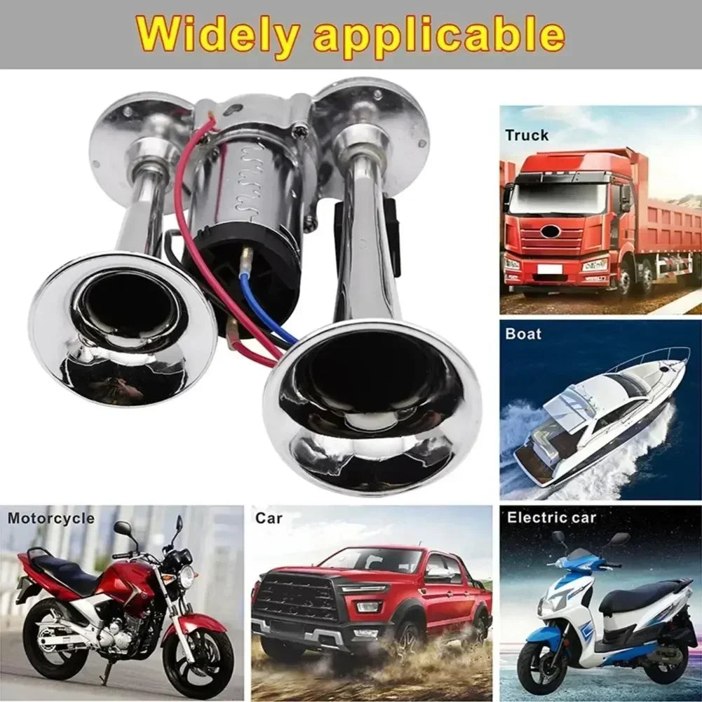 Dual Trumpet Air Horn Kit 12V-24V