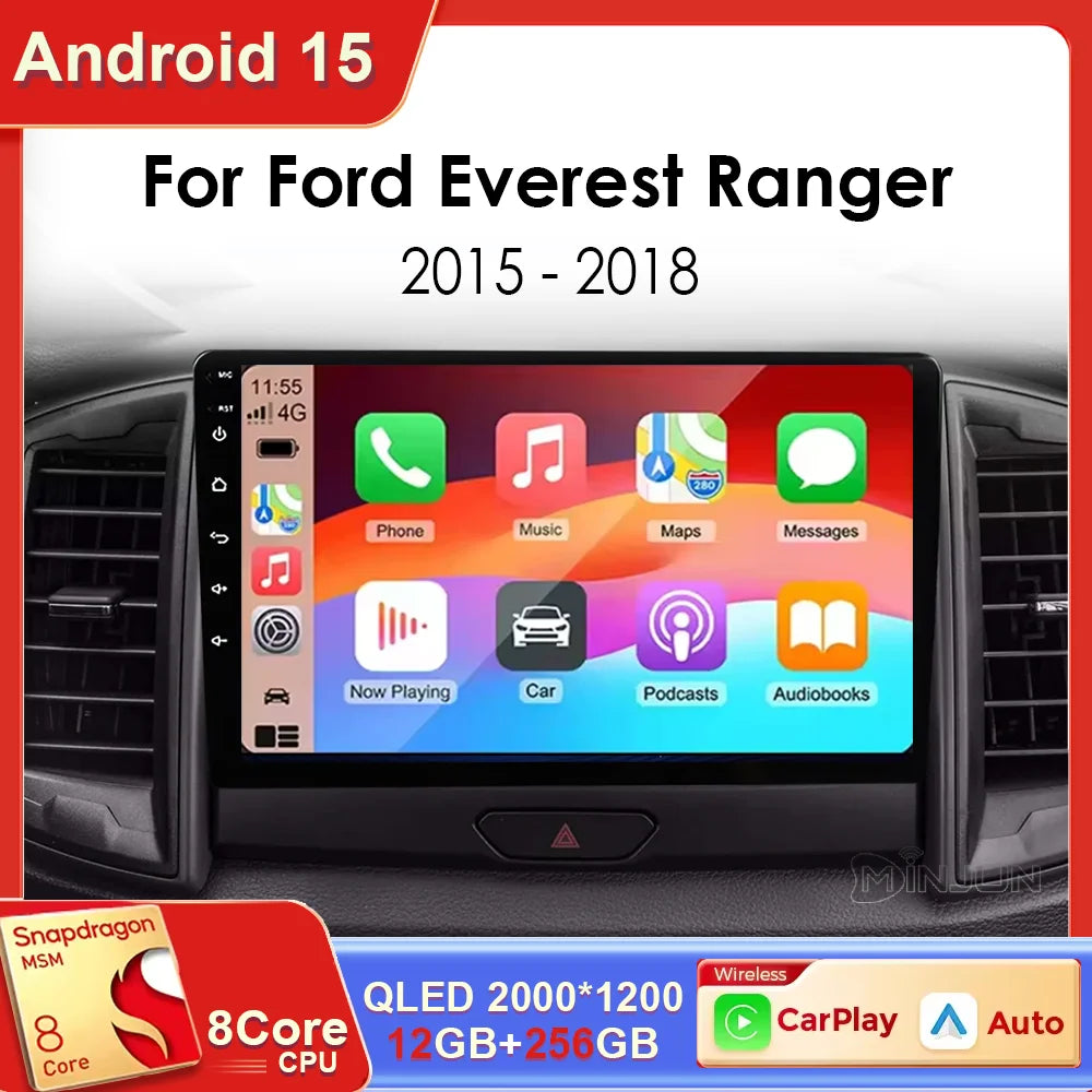 Ford Ranger 2015-2022 Android 15 Head Unit, QLED, CarPlay