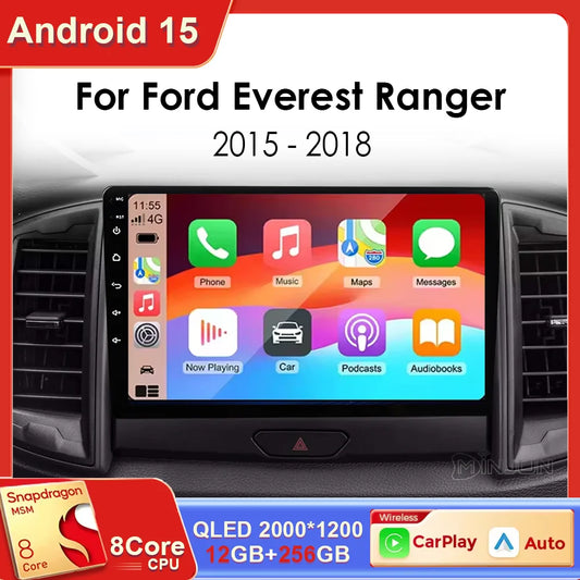 Ford Ranger 2015-2022 Android 15 Head Unit, QLED, CarPlay
