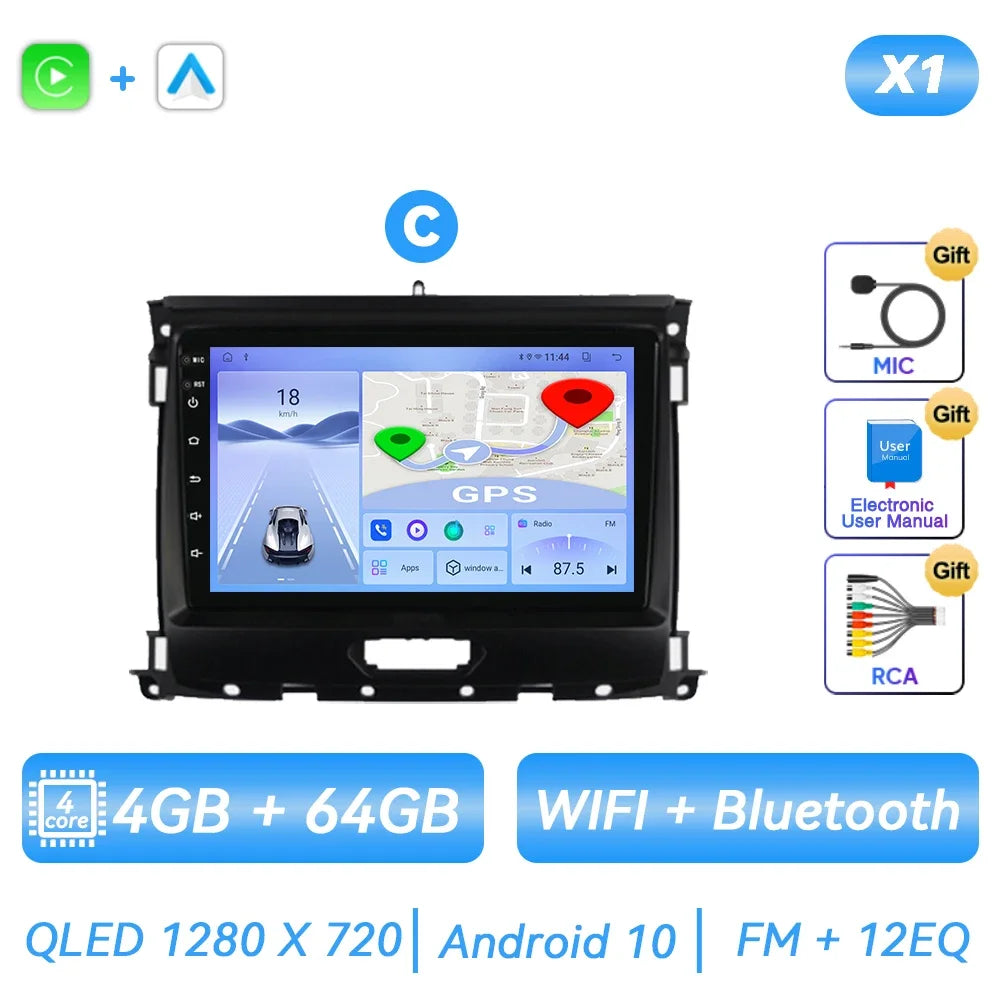 Ford Ranger/Everest 2015-2020 Android Car Stereo, 9" GPS, CarPlay