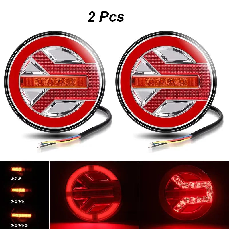 Round LED Tail Light 12V-24V