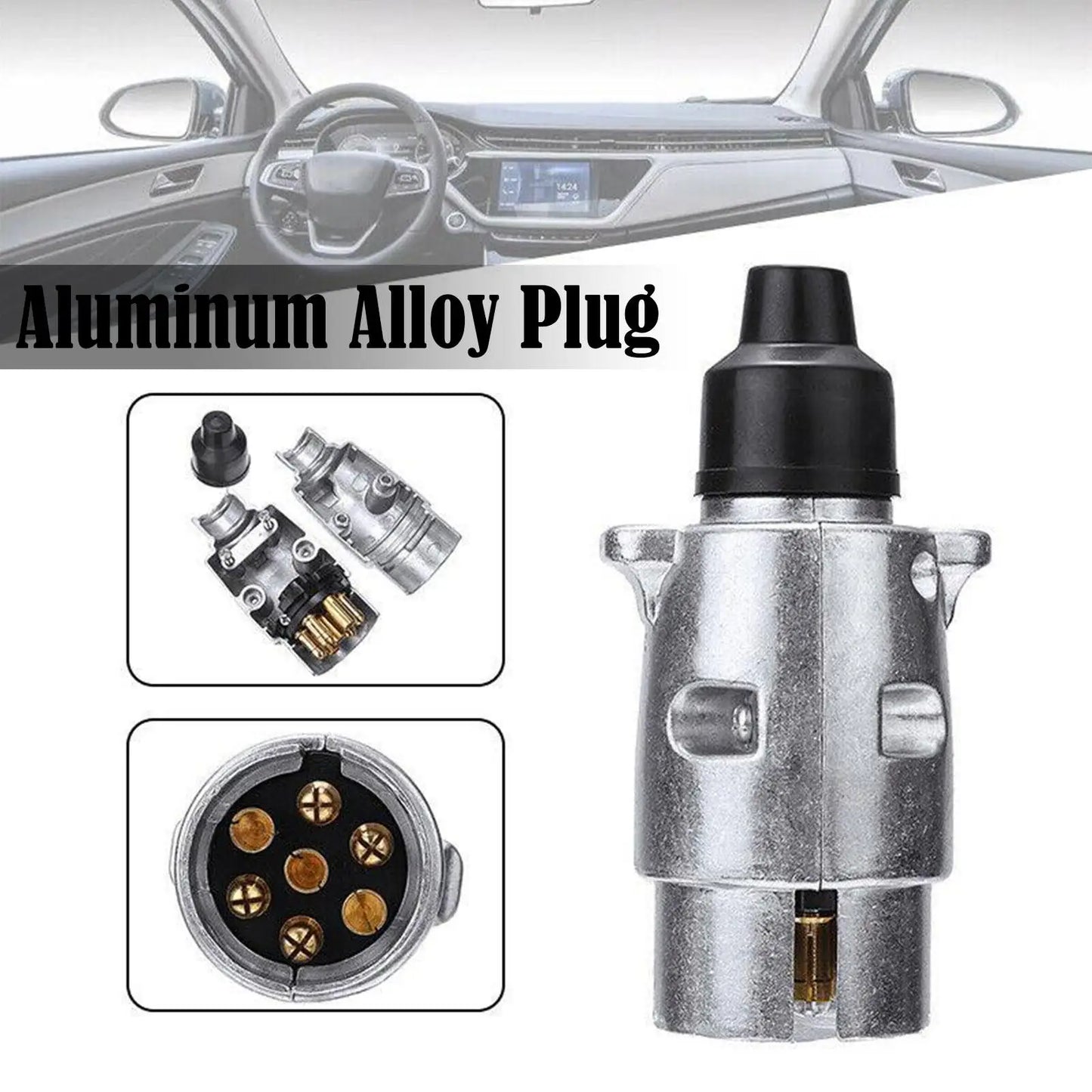 7-Pin Aluminium Trailer Plug - 12V