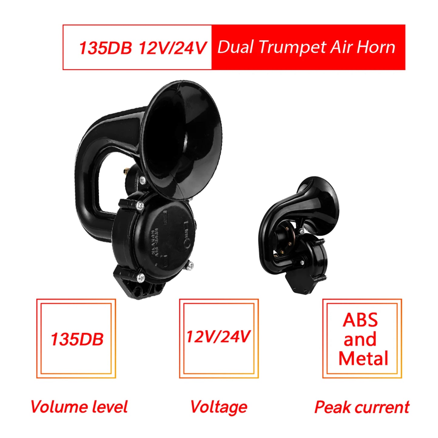 135dB Truck Air Horn - 12/24V