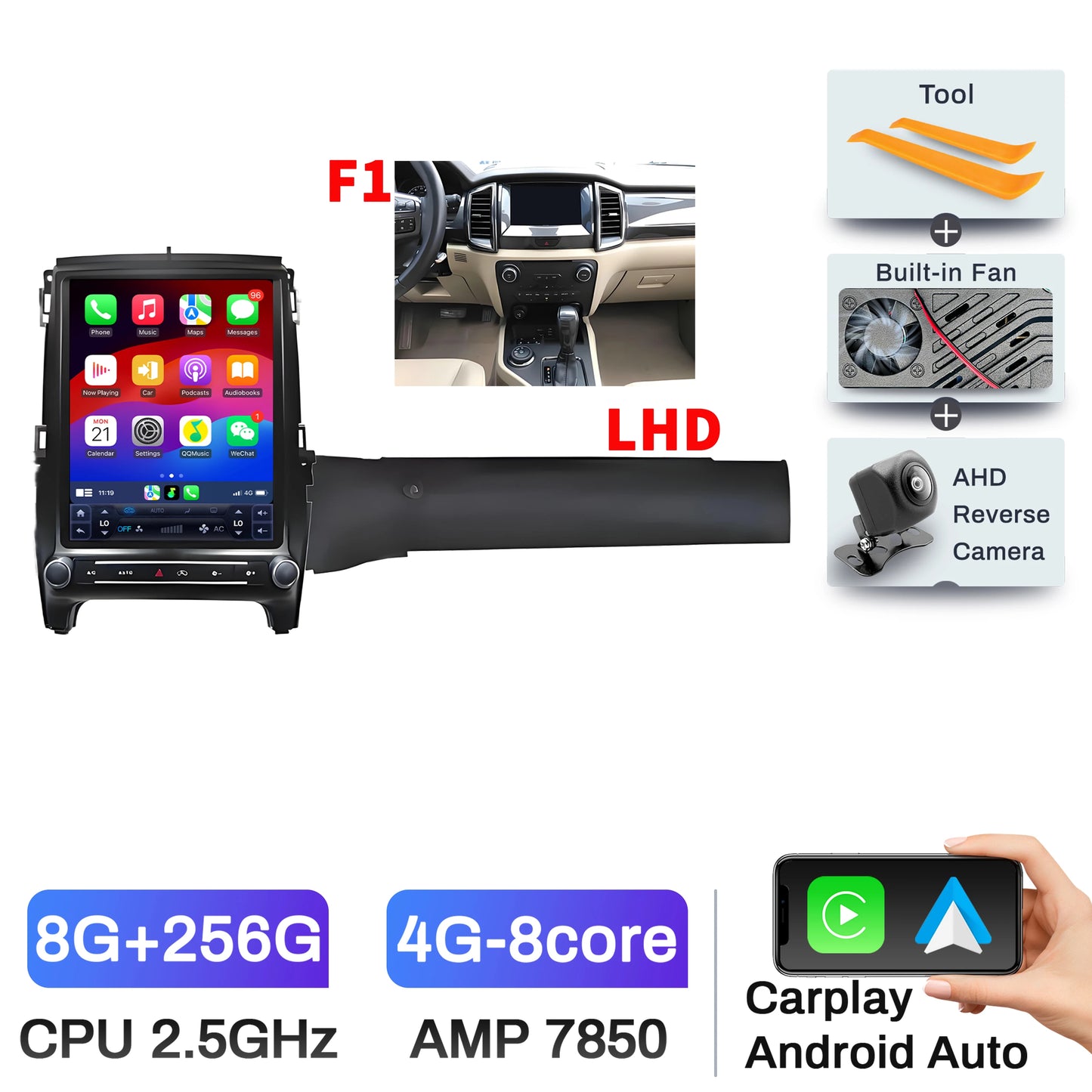 12.1" Android 14 Head Unit for Ranger/Everest 2016-2021