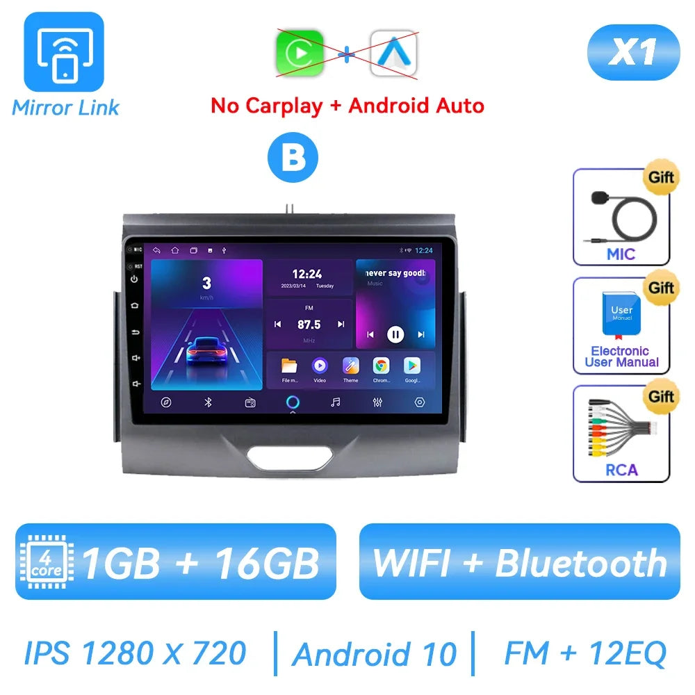 Ford Ranger/Everest 2015-2020 Android Car Stereo, 9" GPS, CarPlay