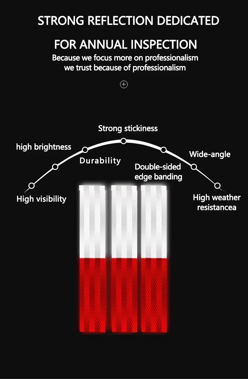 Reflective Warning Tape - Red/White