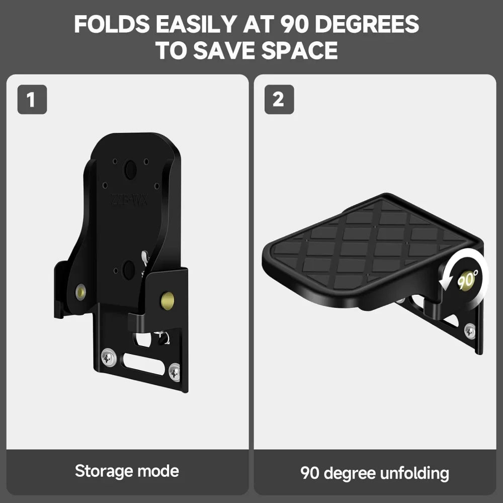 2 Pack Folding Truck Bed Step, Anti-Slip, Black