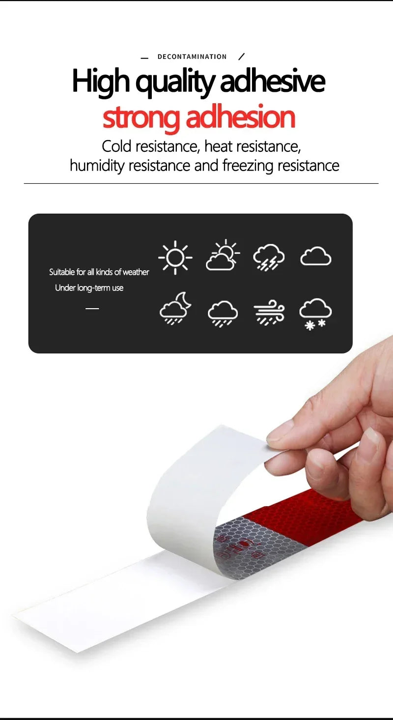 Reflective Warning Tape - Red/White