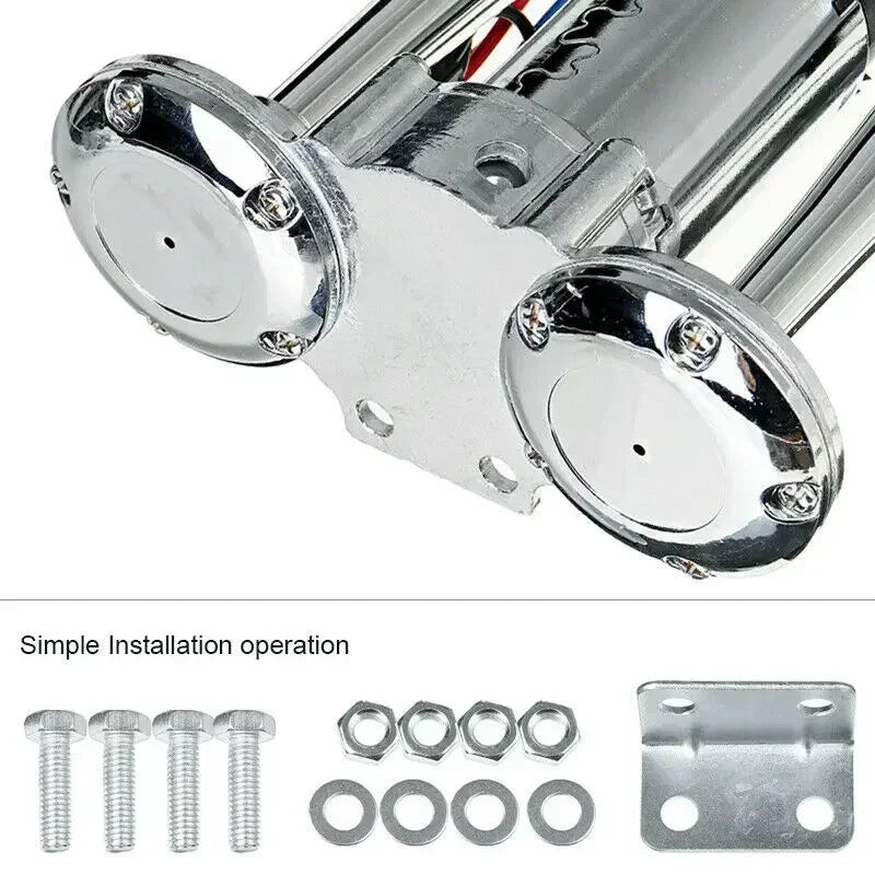 Dual Trumpet Air Horn Kit 12V-24V