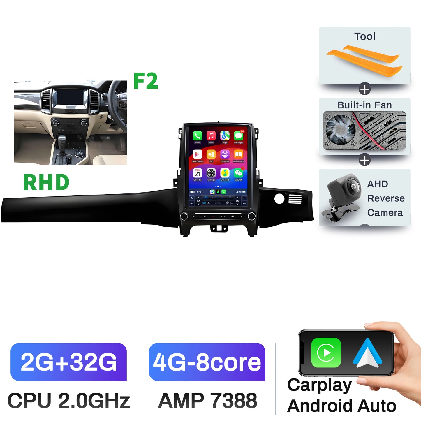12.1" Android 14 Head Unit for Ranger/Everest 2016-2021