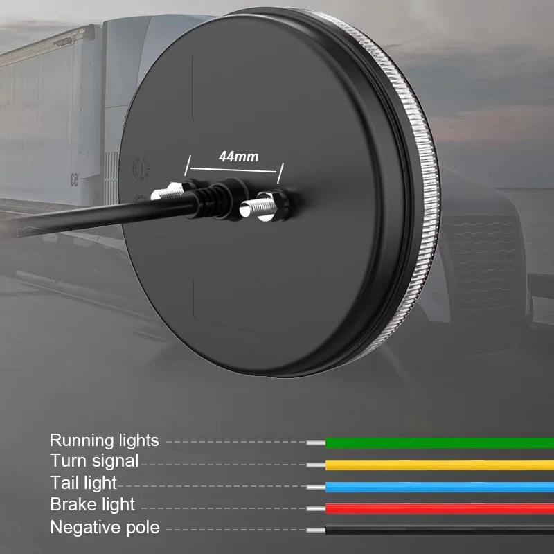 Round LED Tail Light 12V-24V