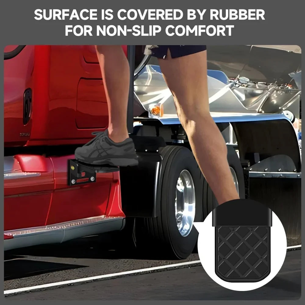 2 Pack Folding Truck Bed Step, Anti-Slip, Black