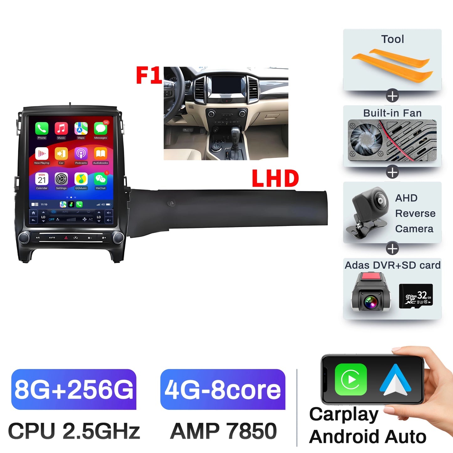 12.1" Android 14 Head Unit for Ranger/Everest 2016-2021