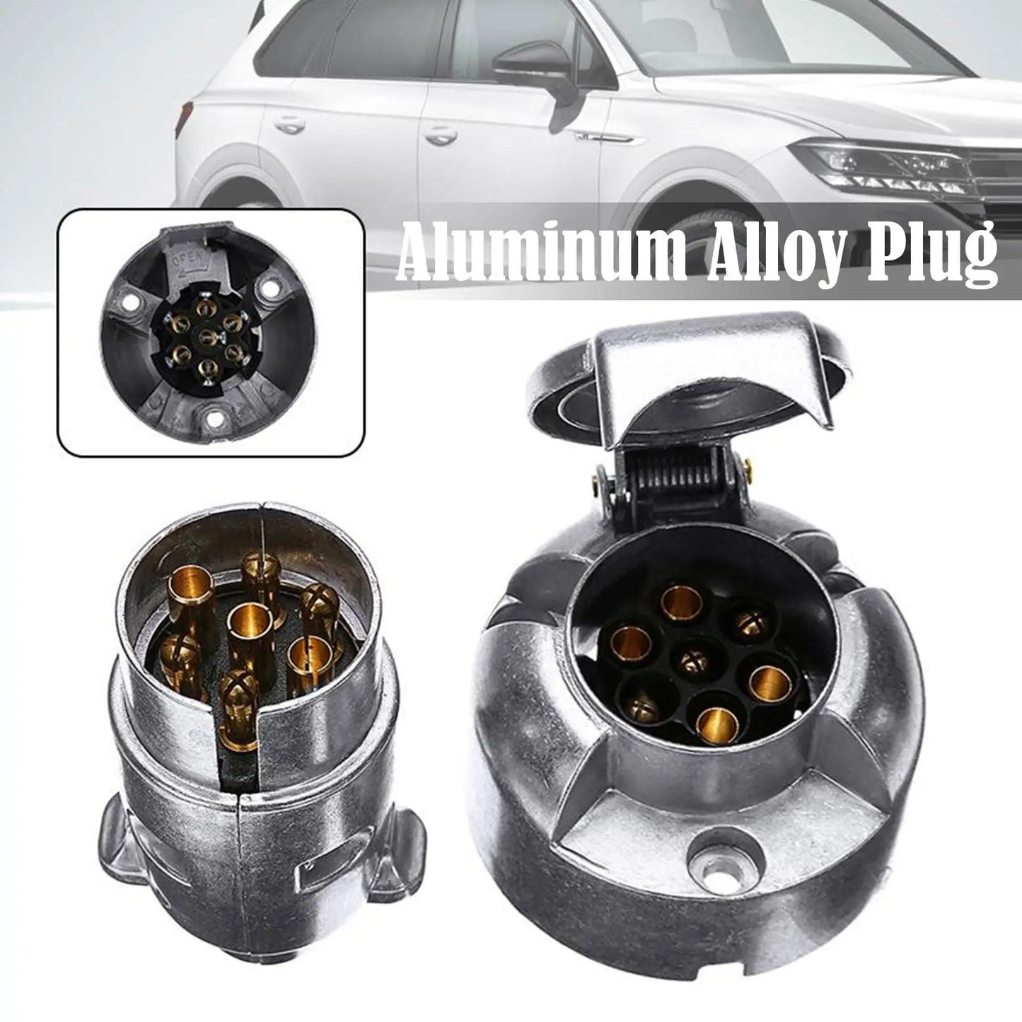 7 Pin Trailer Plug, Aluminium, 12V