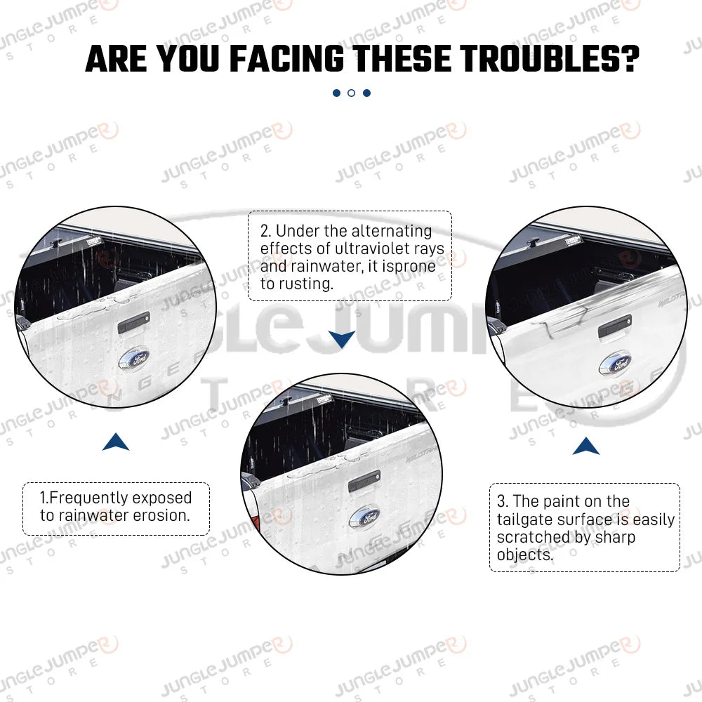 Ford Ranger Tailgate Cover Trim, ABS, 2012-2022