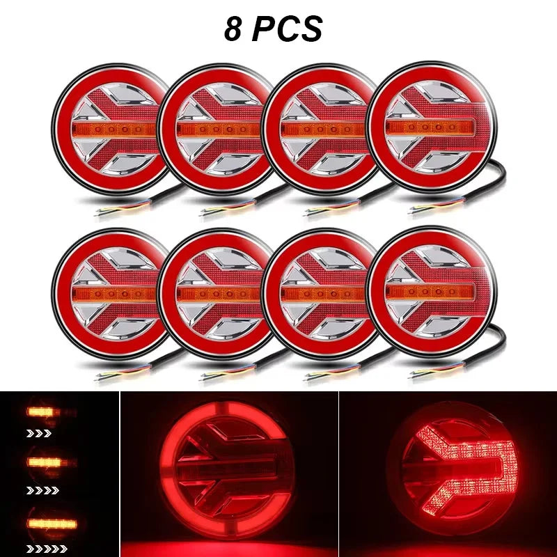 Round LED Tail Light 12V-24V