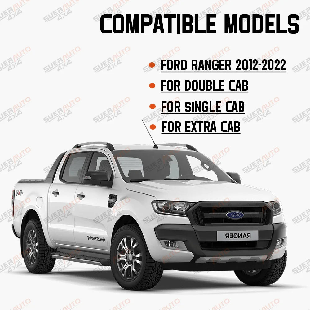 Ford Ranger Tailgate Cover Trim, Matte Black