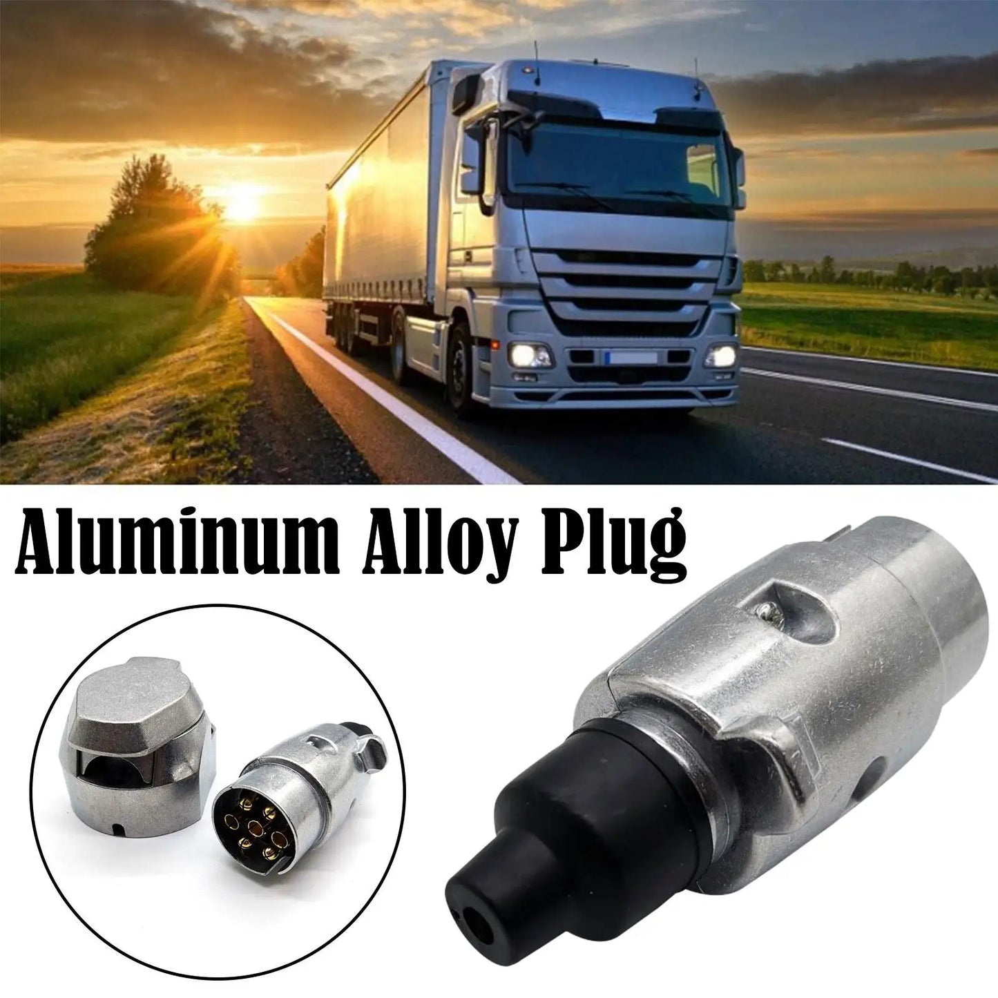 7 Pin Trailer Plug, Aluminium, 12V