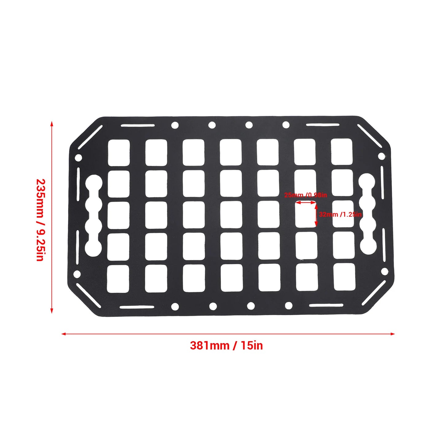 Aluminium Molle Panel 15x9.25in