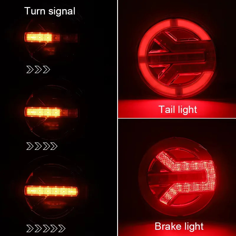 Round LED Tail Light 12V-24V