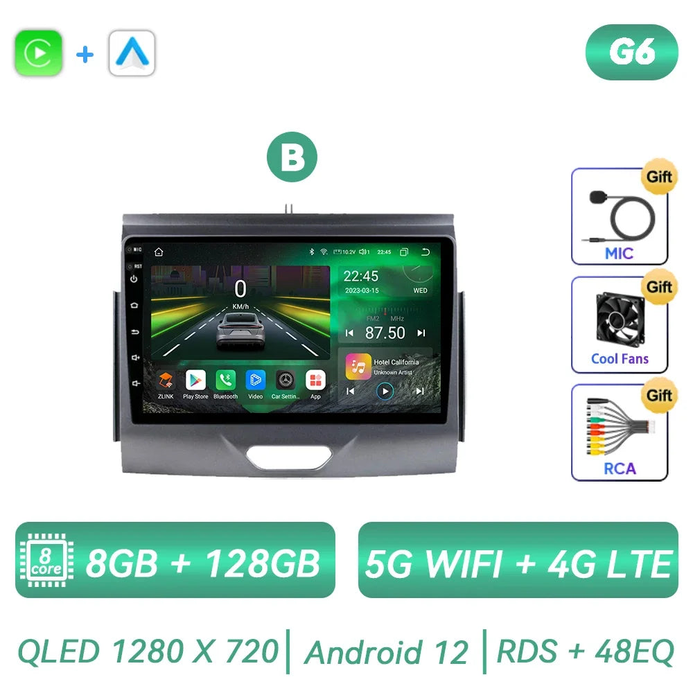 Ford Ranger/Everest 2015-2020 Android Car Stereo, 9" GPS, CarPlay
