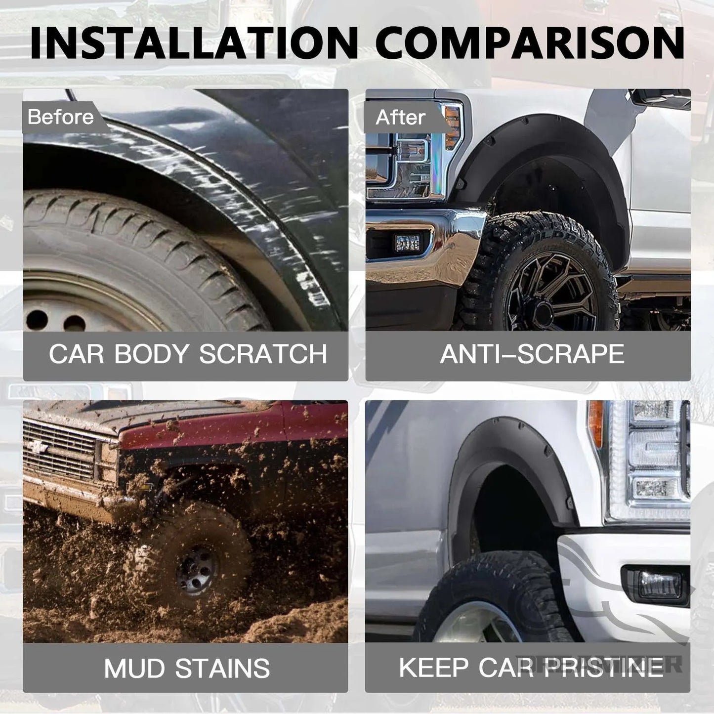 Ford Ranger Fender Flares 2016-2022, Double Cab