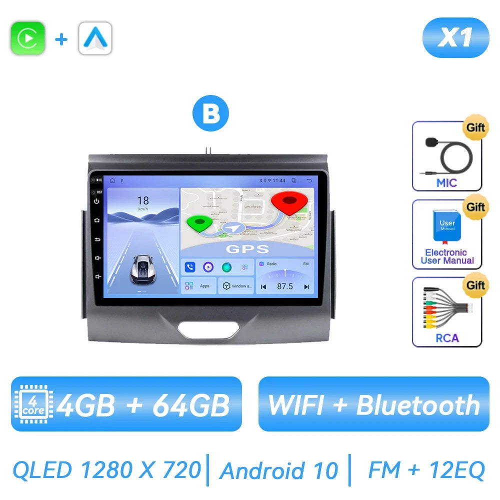 Ford Ranger/Everest 2015-2020 Android Car Stereo, 9" GPS, CarPlay