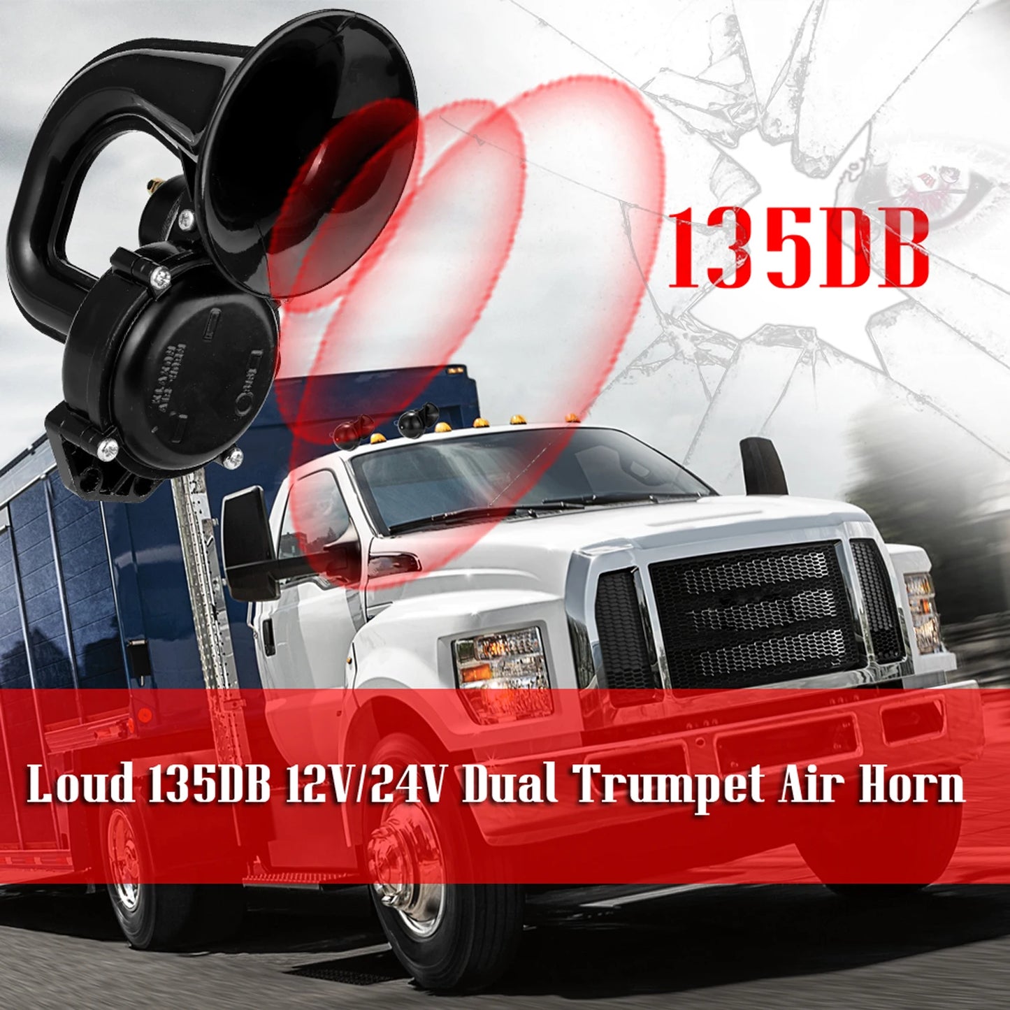 135dB Truck Air Horn - 12/24V