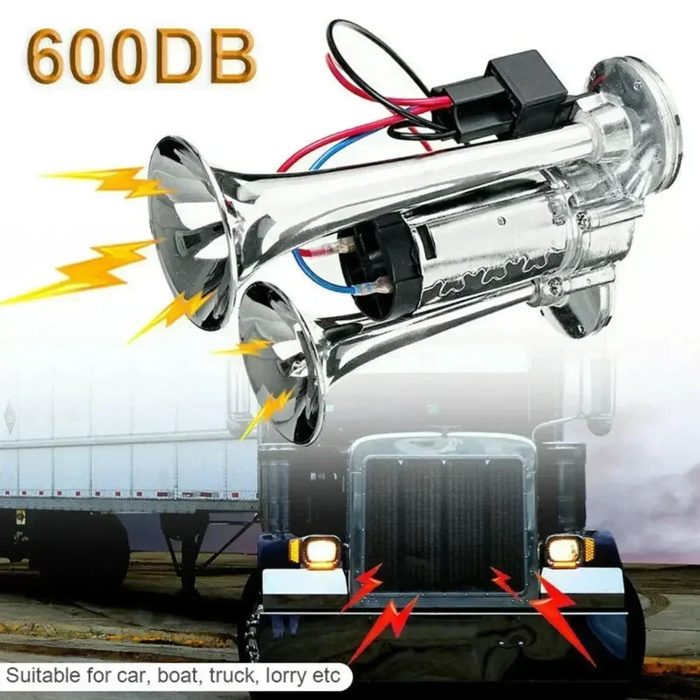 Dual Trumpet Air Horn Kit 12V-24V