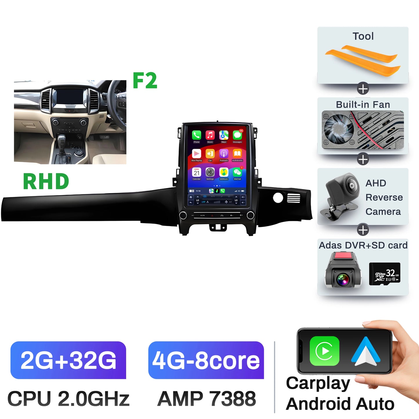 12.1" Android 14 Head Unit for Ranger/Everest 2016-2021