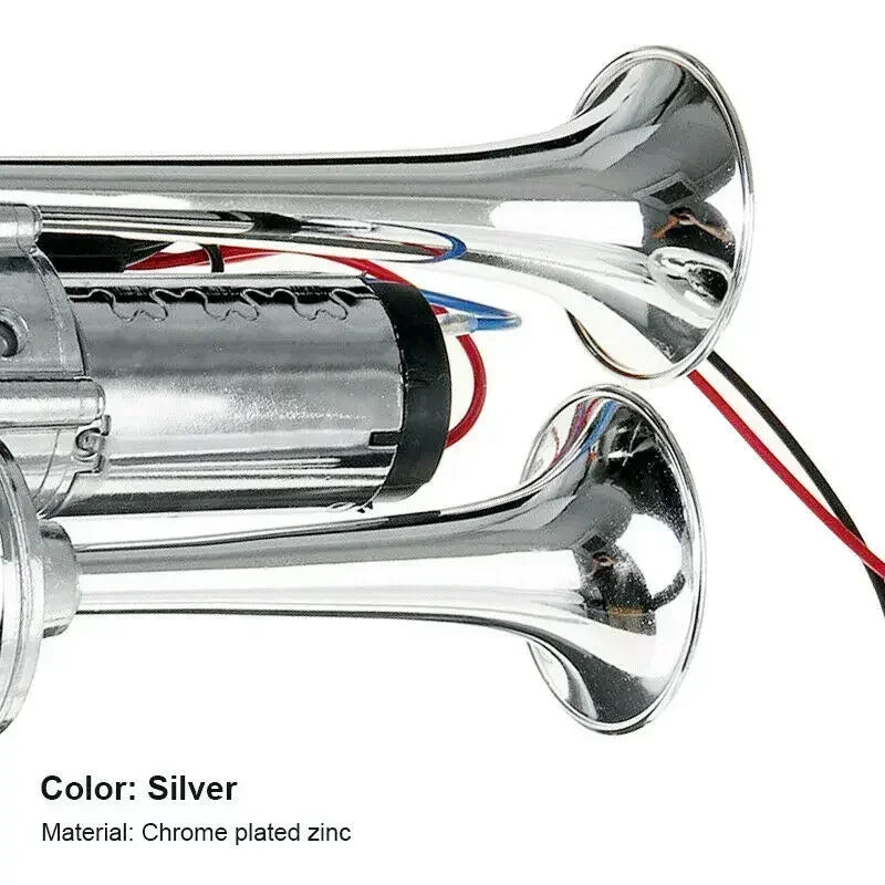 Dual Trumpet Air Horn Kit 12V-24V